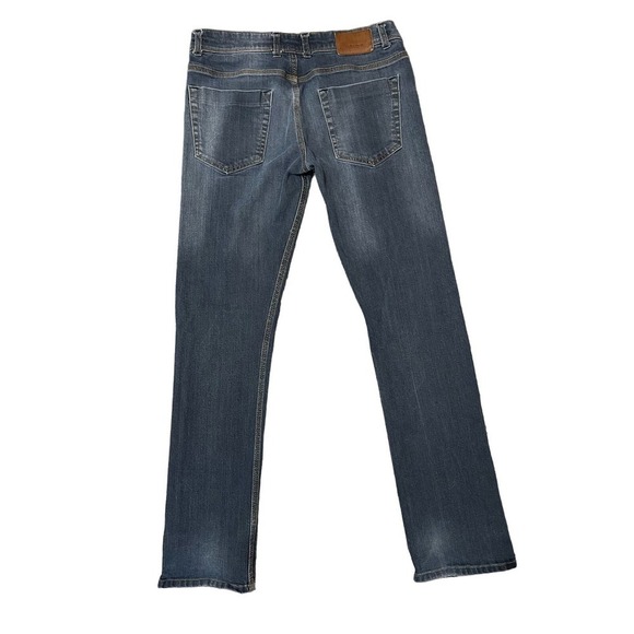 Zara Man Jeans Size 31 Waist Factory Distressing Medium Blue Denim Casual - Picture 4 of 9